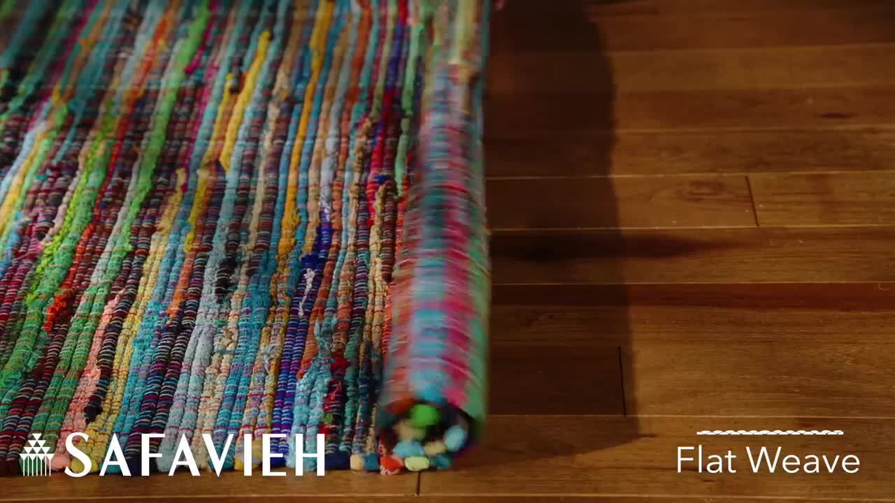 SAFAVIEH Rag Rug Green/Multi 2 ft. x 7 ft. Striped Runner Rug