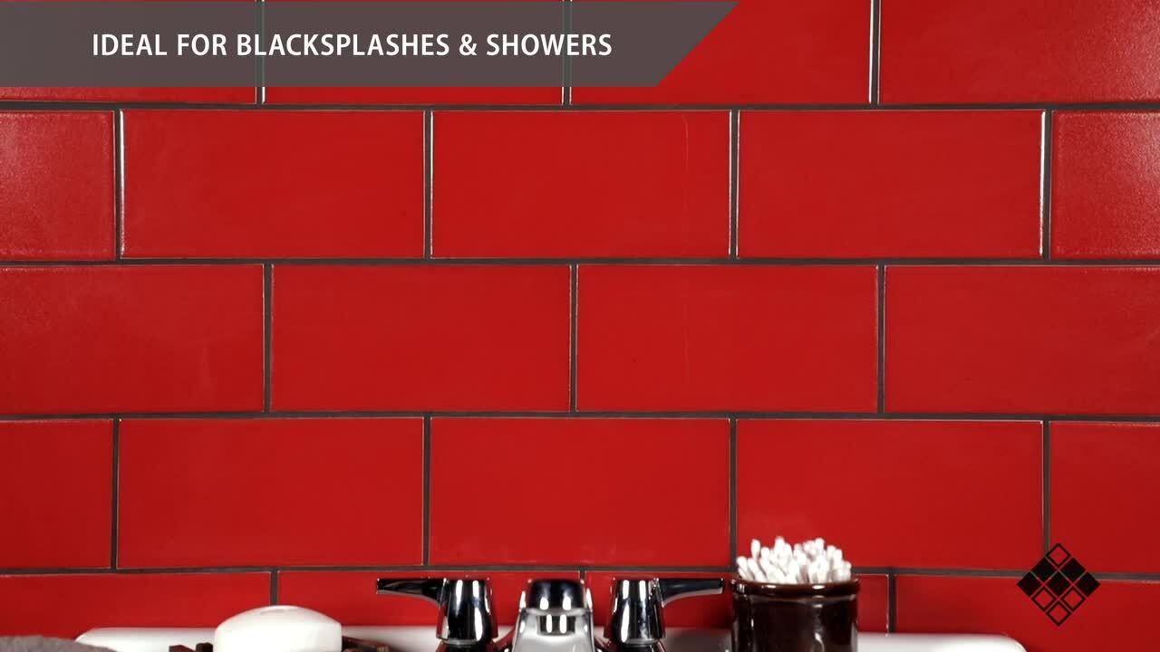 Merola Tile Projectos Bold Red 3-7/8 in. x 7-3/4 in. Ceramic Floor