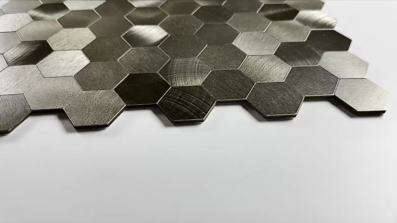 Hexagon Stainless Steel Mosaic Tile Bronze Copper Color Black