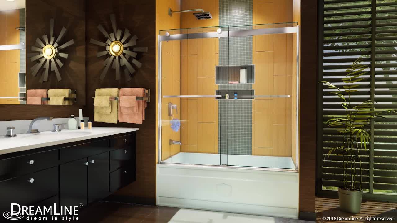 niveal Loopy 60 in. W x 76 in. H Sliding Glass Shower Doors with 1/4
