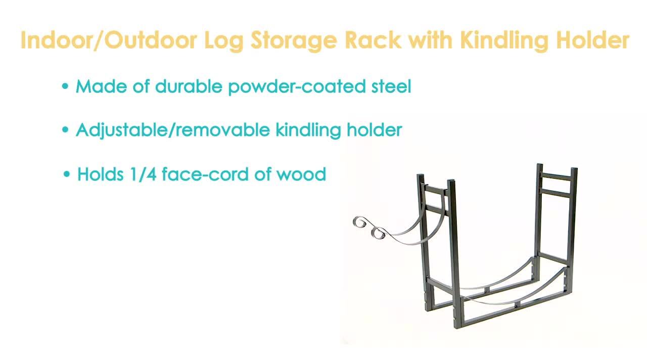 Sunnydaze Bronze Indoor-outdoor Decorative Firewood Storage Log Rack - 4-foot Sunnydaze Bronze Indoor-outdoor Decorative Firewood Storage Log Rack - 4-foot