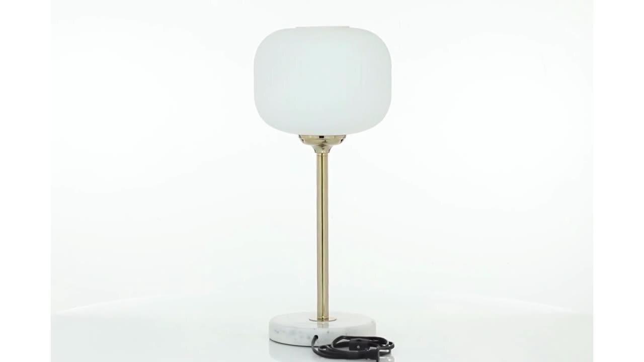 white metal table lamp