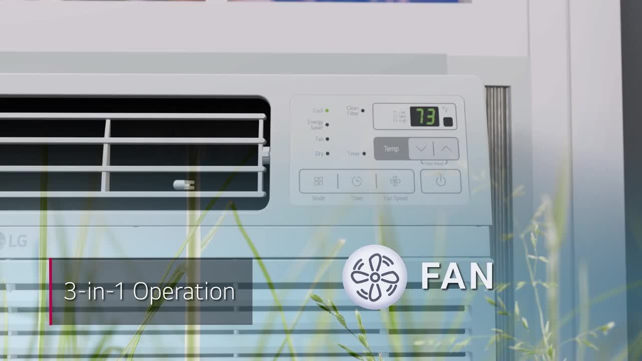 LG - 14,000 BTU 115-Volt Window Air Conditioner Cools 700 Sq. Ft. with Remote, Dehumidifier and in White