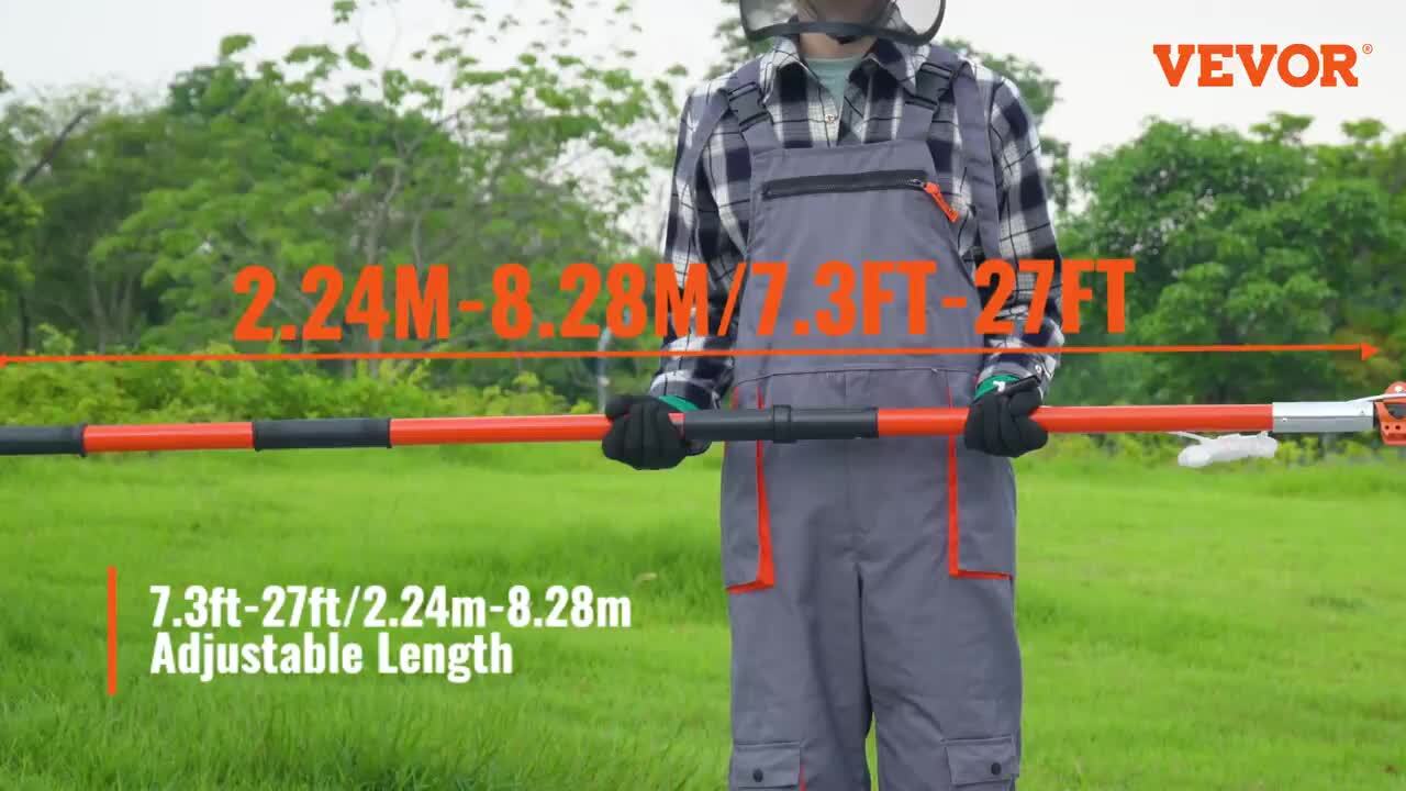 Manual Pole Saw, 27ft Extendable Tree Pruning Saw, Tree Loppers Long