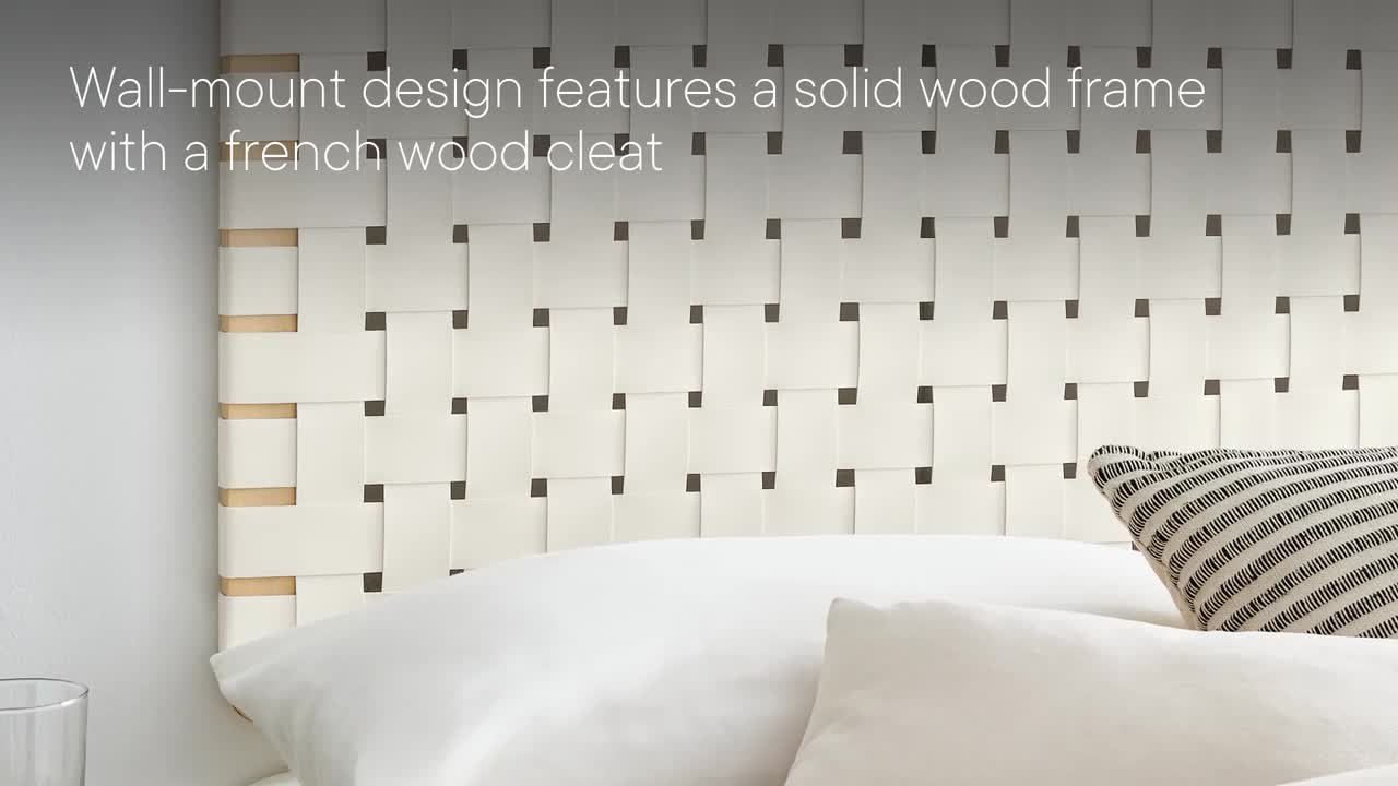 MODWAY Sparta Weave Wall-Mount King Faux Leather Headboard in