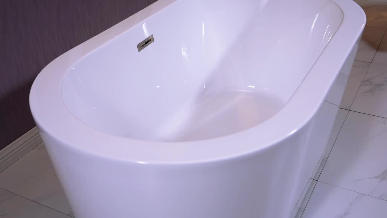 Oviedo 71 in. Acrylic Freestanding Double Slipper Flat Bottom Soaking Bathtub with Drain and Overflow Included in White Oviedo 71 in. Acrylic Freestanding Double Slipper Flat Bottom Soaking Bathtub with Drain and Overflow Included in White