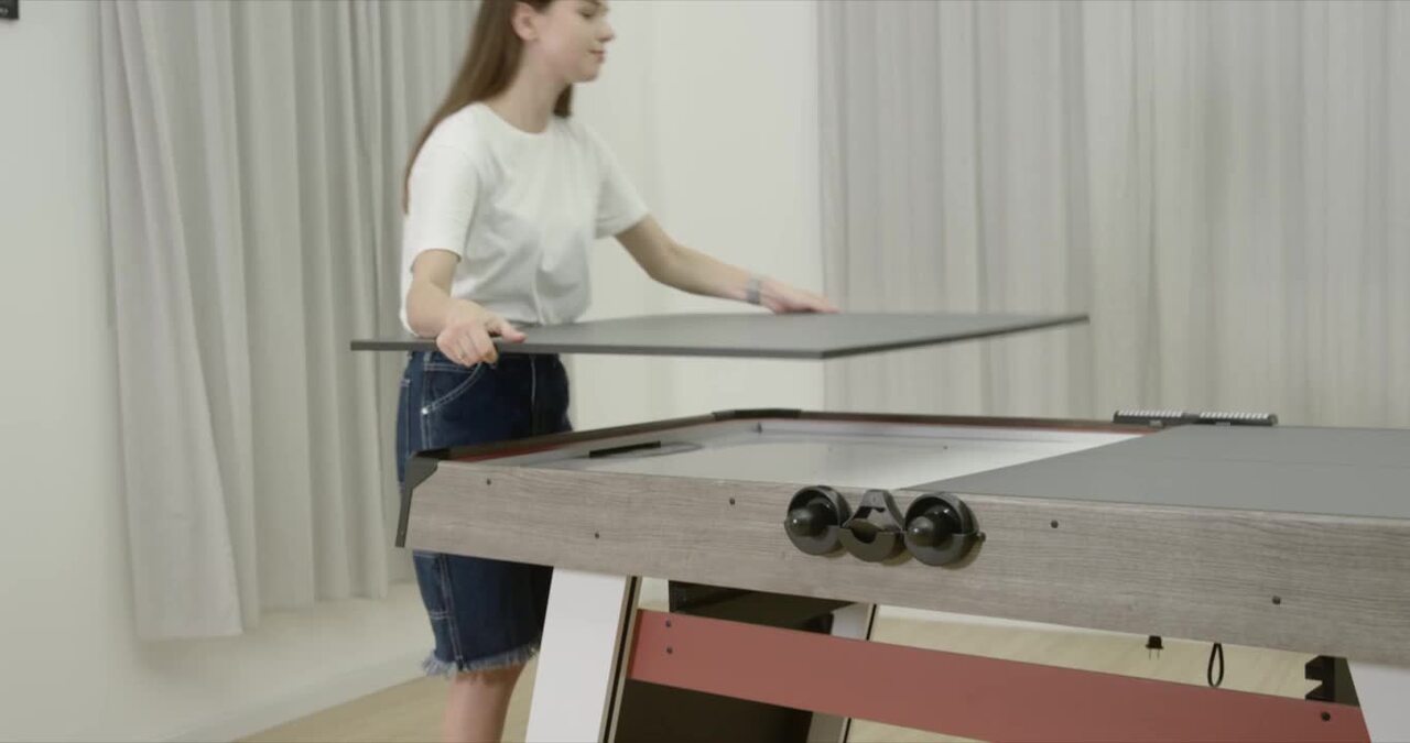 HALL OF GAMES 66 in. Air Powered Hockey with Table Tennis Top AH066Y21001 -  The Home Depot