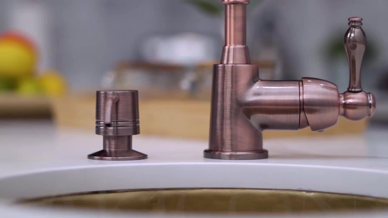 Pollock All-in-One Undermount Copper 12 in. 0-Hole Single Bowl Kitchen Sink with Pfister Faucet and Drain