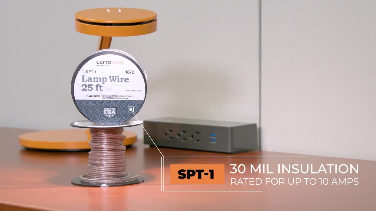 Cerrowire 10 ft. 18/2 Clear Stranded Copper Lamp Wire 251