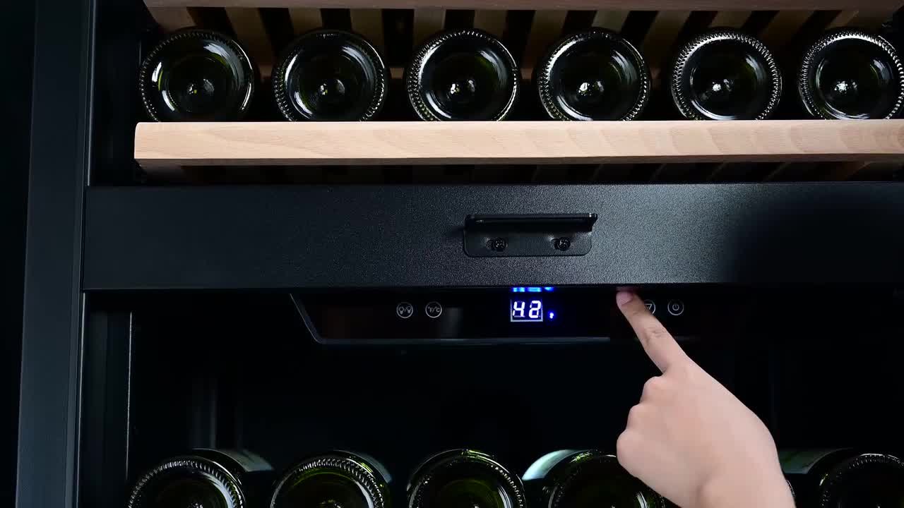 LANBO 23 in. 133-Bottle Stainless Steel 2 Door Dual Zone Wine