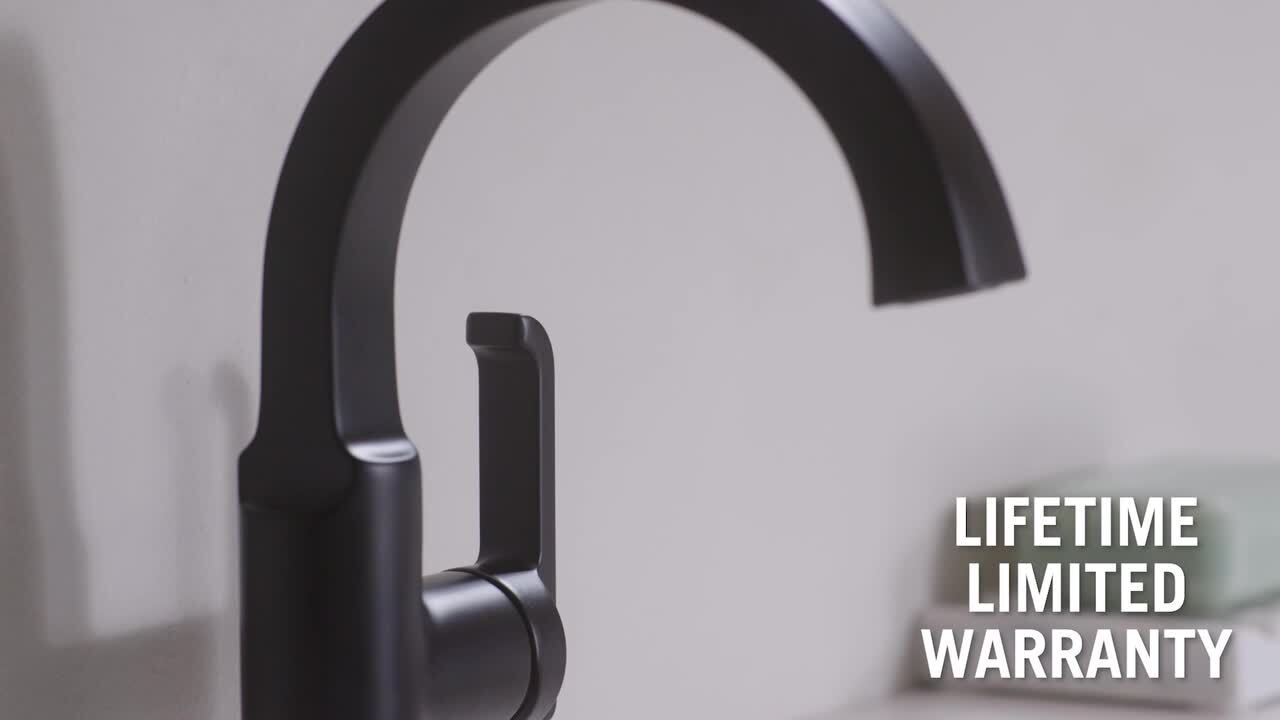 Delta Tetra Chrome Bathroom Faucet - Single Hole Vanity Faucet With Push-Pop Drain