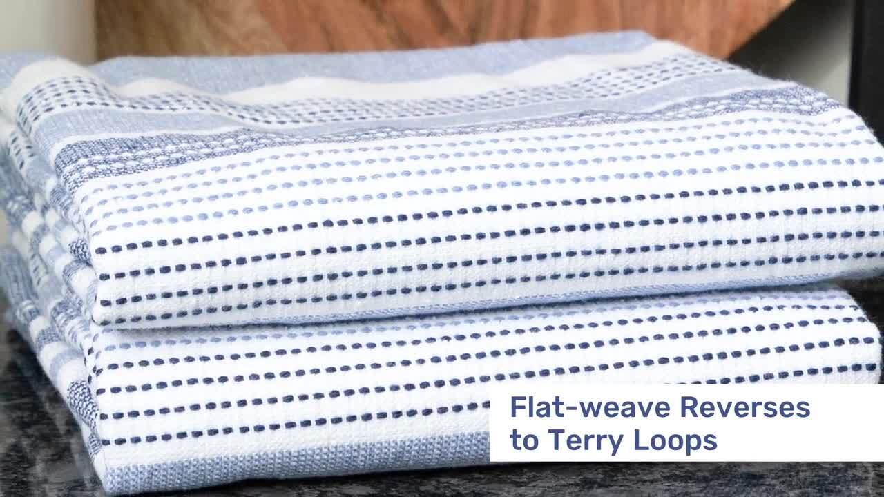 tagltd Classic Terry Dishtowel Set of 2 Navy