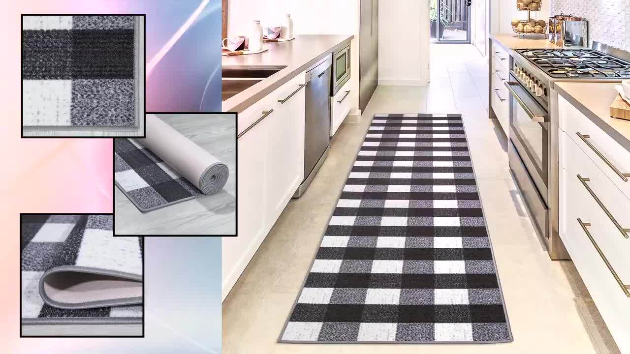 Ottomanson Ottohome Collection Non-Slip Checkered Buffalo Plaid