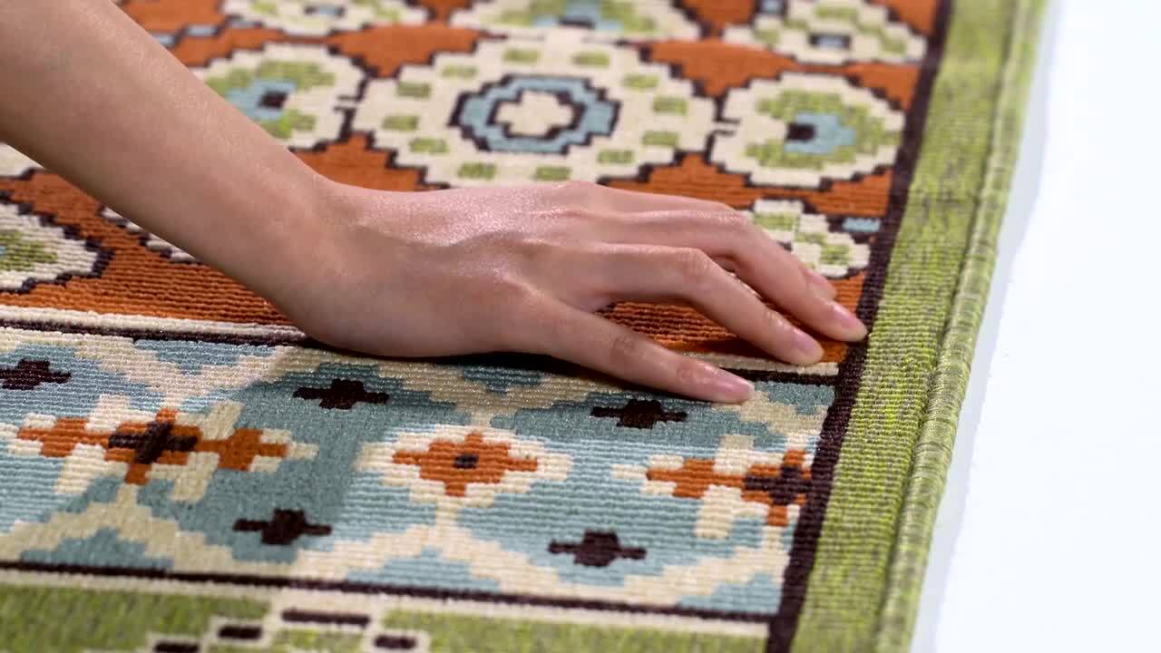 SAFAVIEH Veranda Green/Terracotta 4 ft. x 6 ft. Border Indoor
