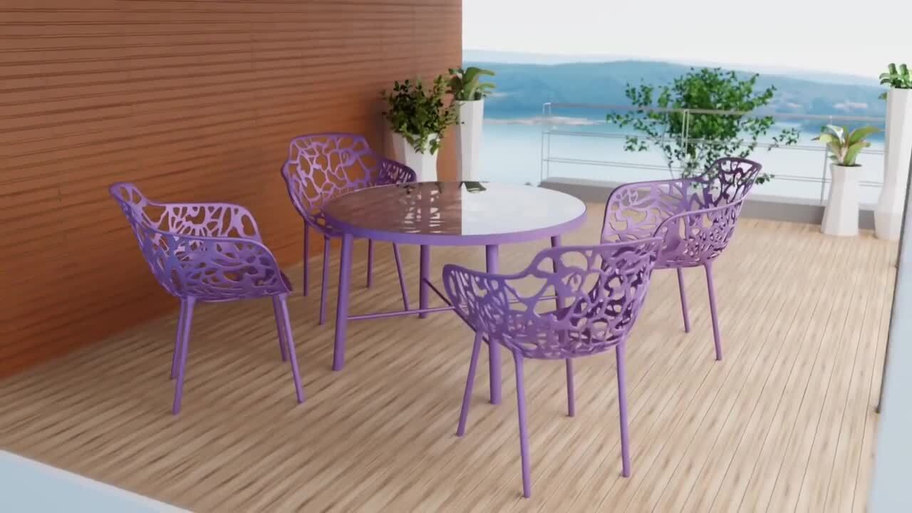 Purple patio store chairs