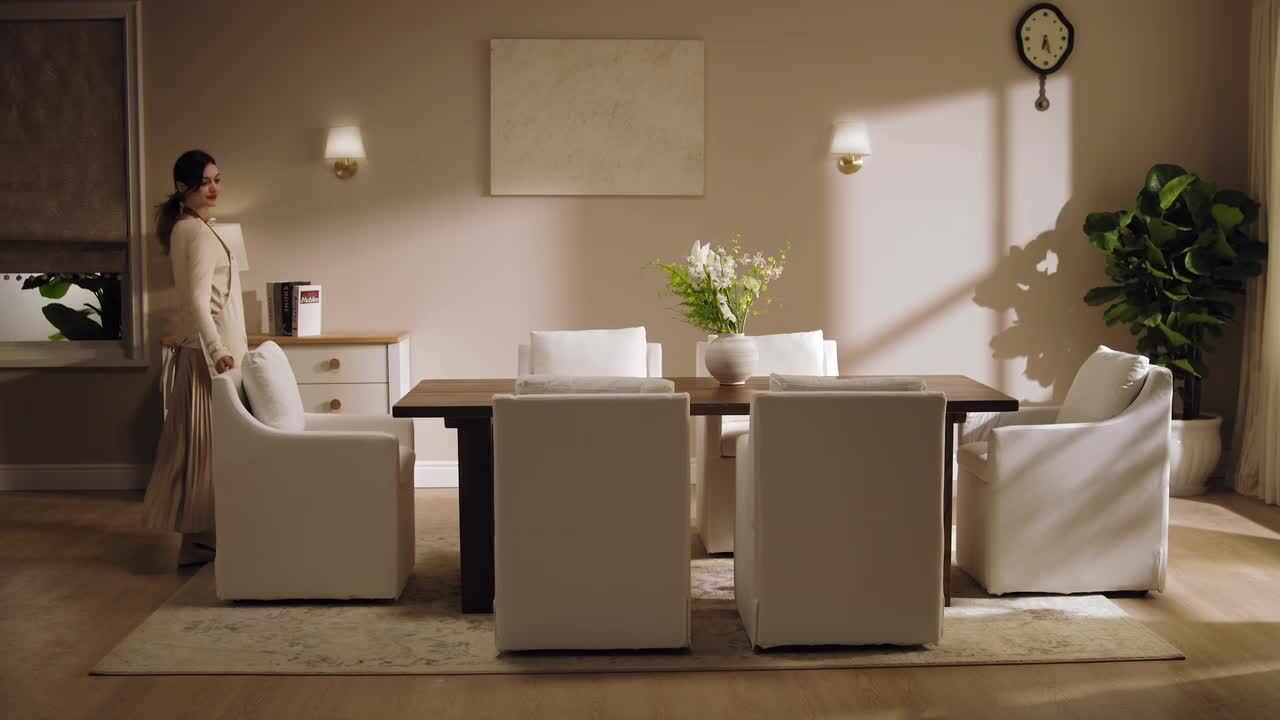 Spruce Spring Morgana Fabric Flax Beige Dining Chair with