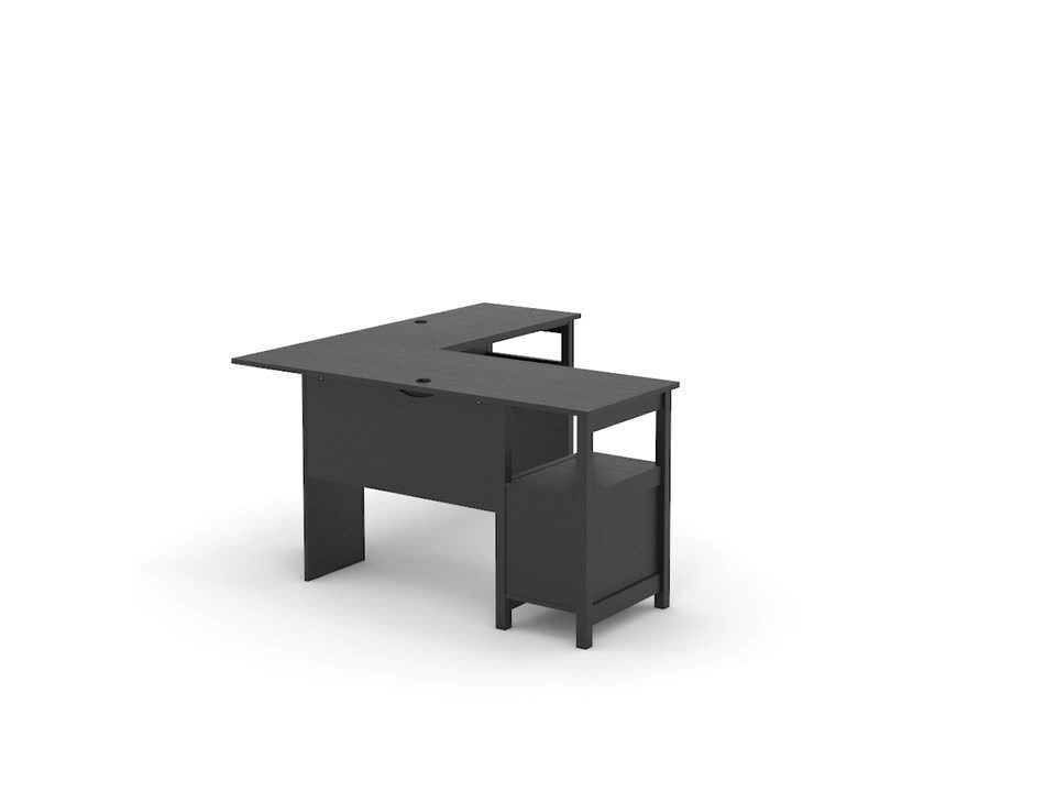 Sauder - Cottage Road L Desk - Raven Oak