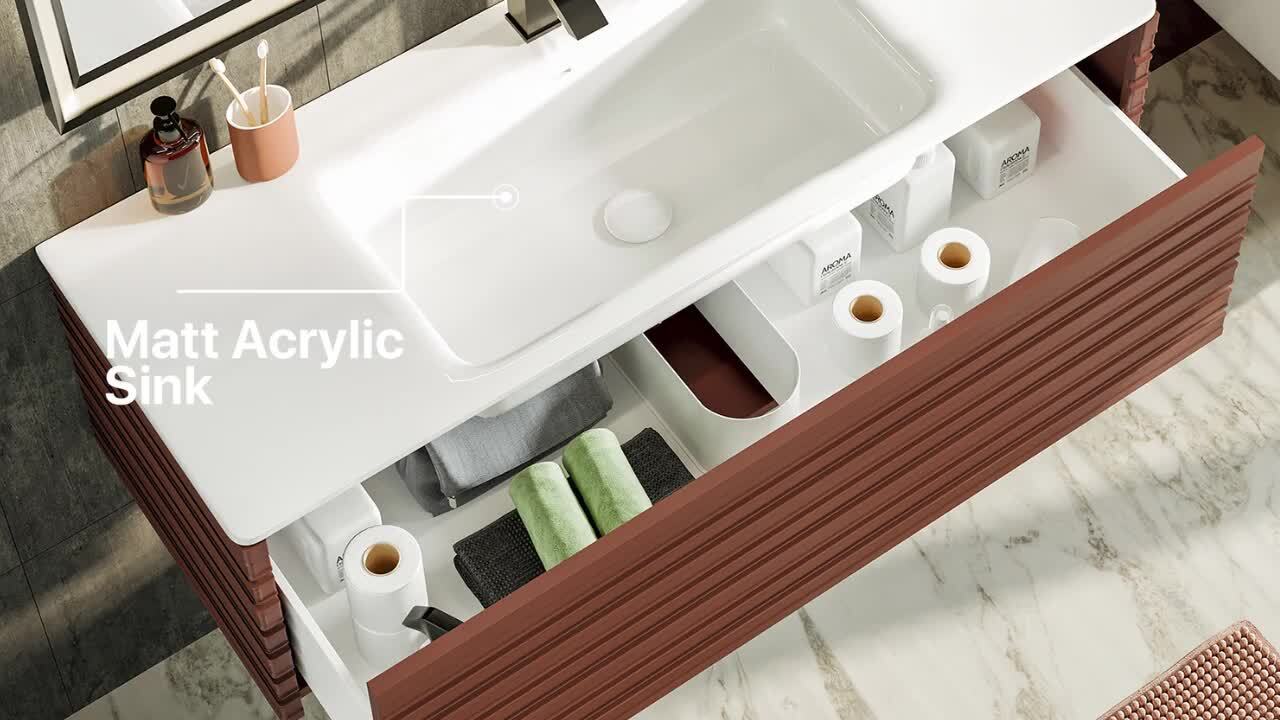Eviva Dream 78 in. W x 20 in. D x 14 in. H Double Sinks Floating Bath Vanity in Smog Grey with White Solid Surface Top
