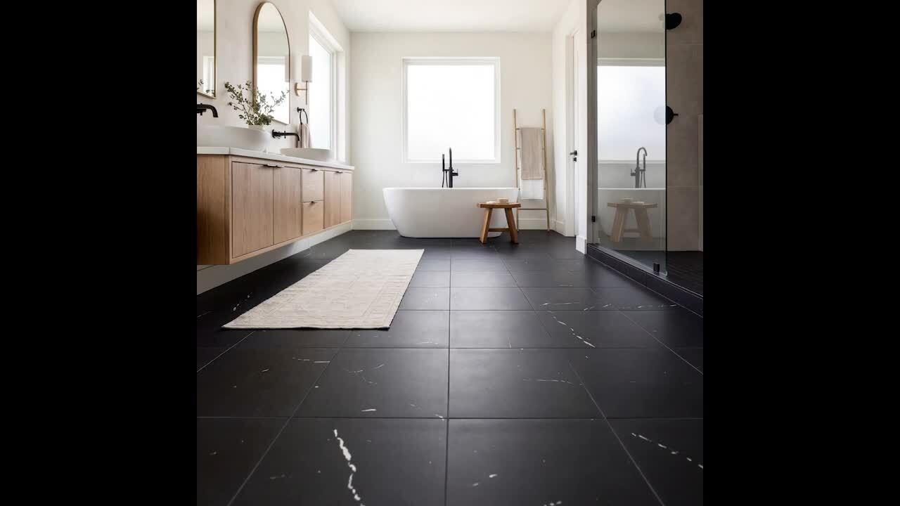 MSI Regency Black Square 12 in. x 12 in. Matte Porcelain Floor and