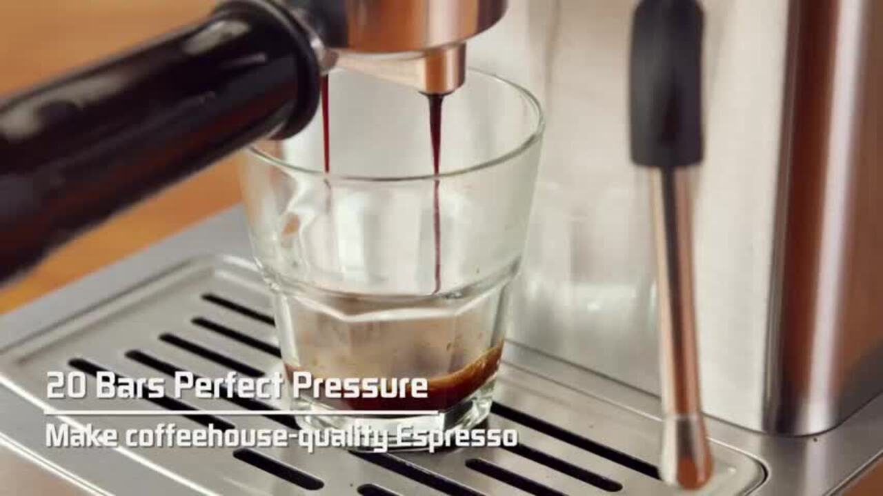 Espresso Machine with Milk Frother, 15 Pump Cappuccino and Latte Machine,  1.5L Removable Water Tank, Retro Blue, 1350 W - AliExpress