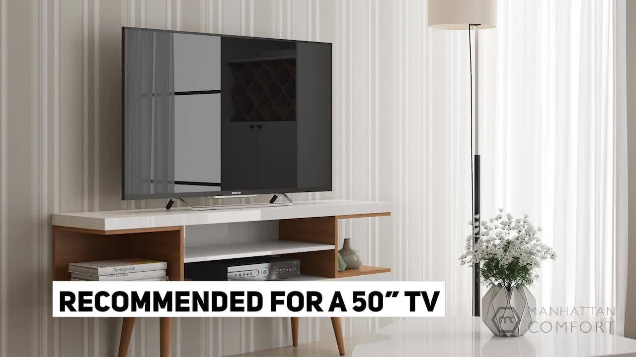 Manhattan Comfort Utopia 53.14 in. White Composite Wood TV Stand