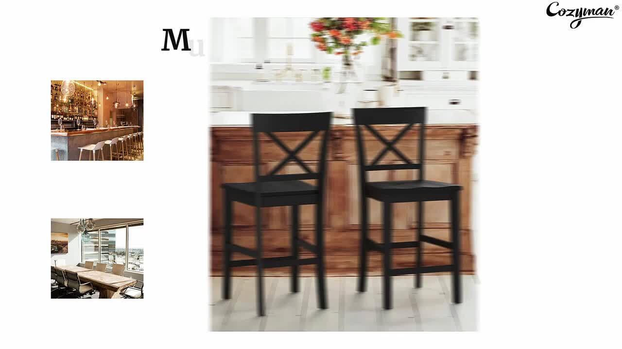 OrangeOne Ionia 24 in. White Wood Counter Height Bar Stool (Set of