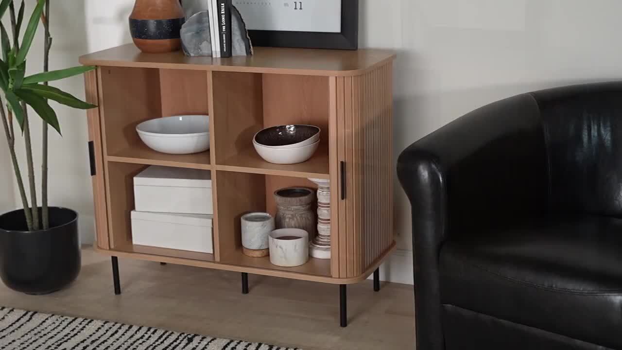 Baxton Studio Lucia Light Oak Brown 29.5 in. H Storage Cabinet 262