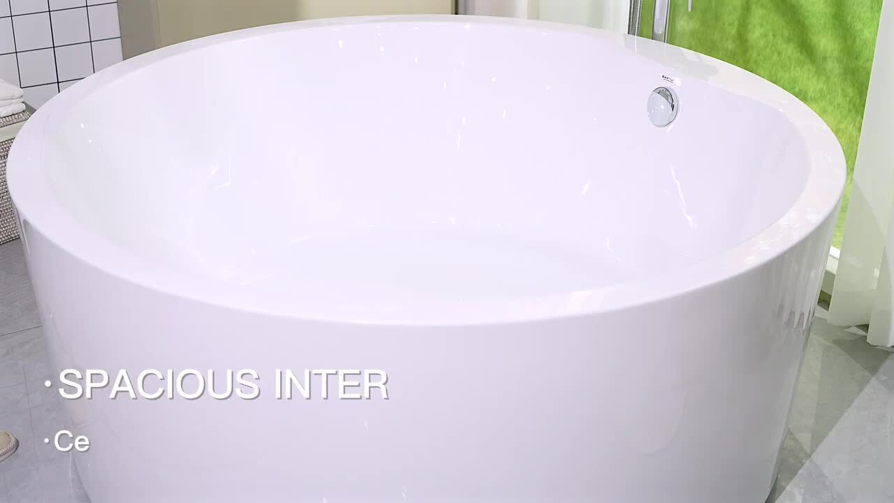 Toulon 59 in. Acrylic Flatbottom Freestanding Bathtub in White Toulon 59 in. Acrylic Flatbottom Freestanding Bathtub in White
