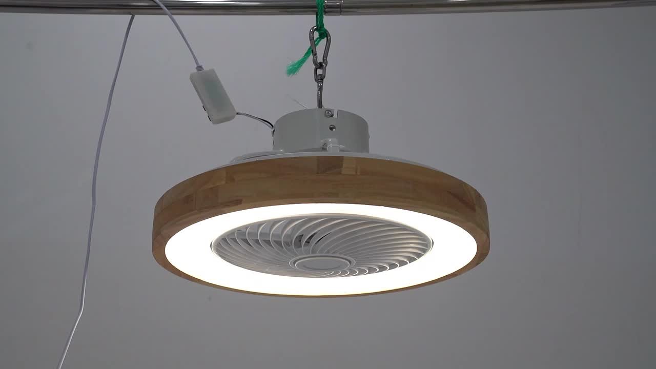 OUKANING 20 in. Indoor Wood Color and White Modern Round Enclosed