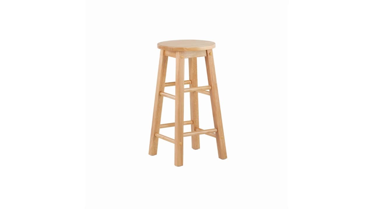 Linon Home Decor Lopes 24 in. Natural Backless Wood Counter Stool