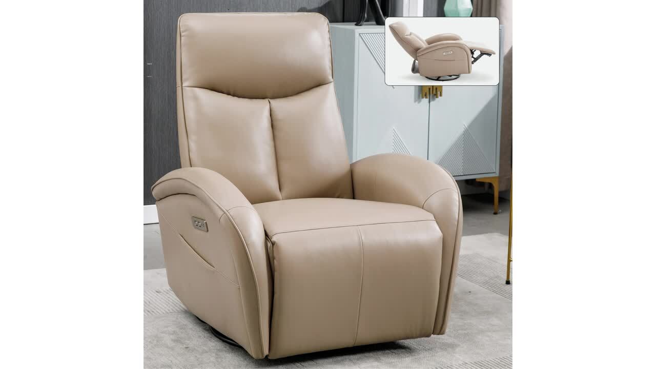 Faux leather swivel rocker recliner deals