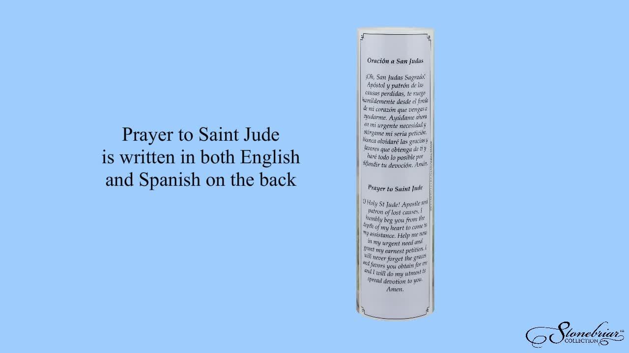 Stonebriar Collection 8 in. St. Jude LED Prayer Candle SB