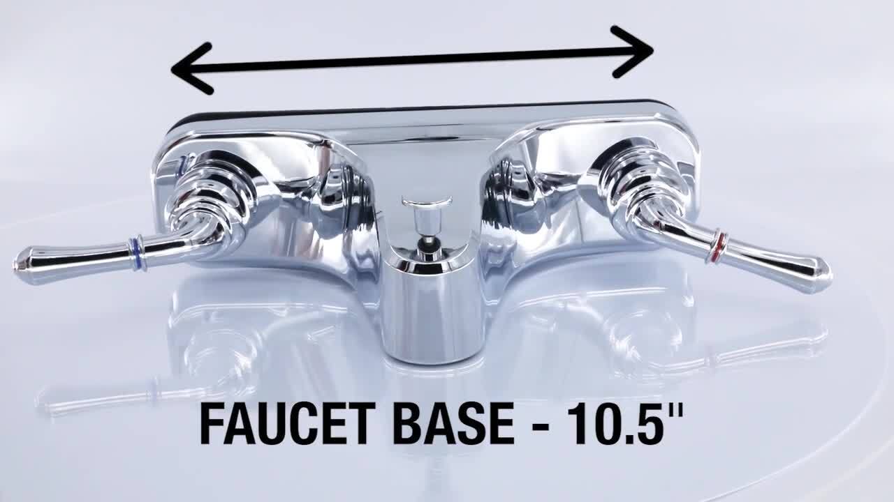 Mobile Home RV Parts Tub/Shower Faucet "OFF SET" 2 Valve Diverter Chrome/Plastic 