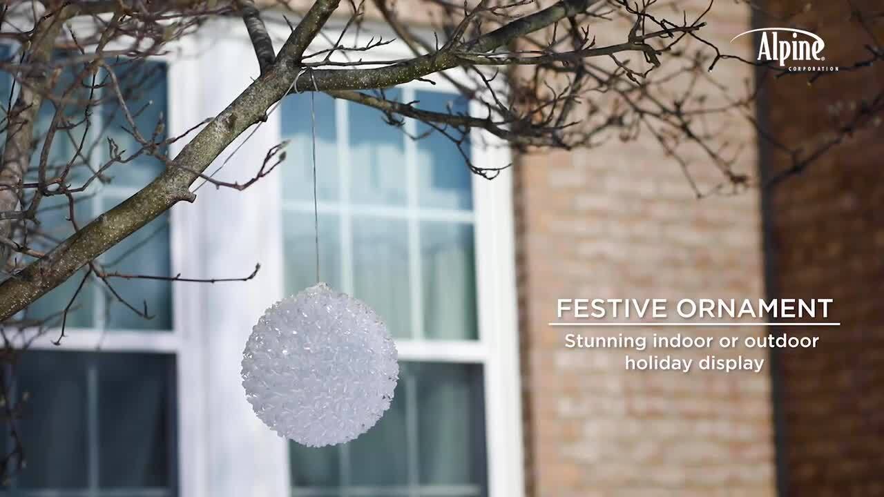 Alpine Corporation - 8 in. Dia Flashing Sphere Ornament With Multi-Colored LED Lights