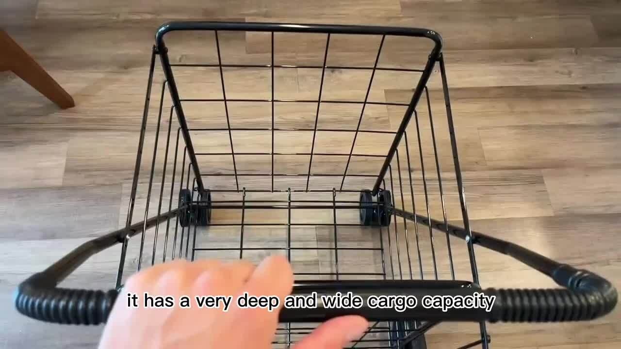 Bunpeony Silver Heavy Duty Kitchen Cart Folding Shopping Cart with Swiveling Wheels and Dual Storage Baskets ZY1K0158-1 Bunpeony Silver Heavy Duty Kitchen Cart Folding Shopping Cart with Swiveling Wheels and Dual Storage Baskets ZY1K0158-1