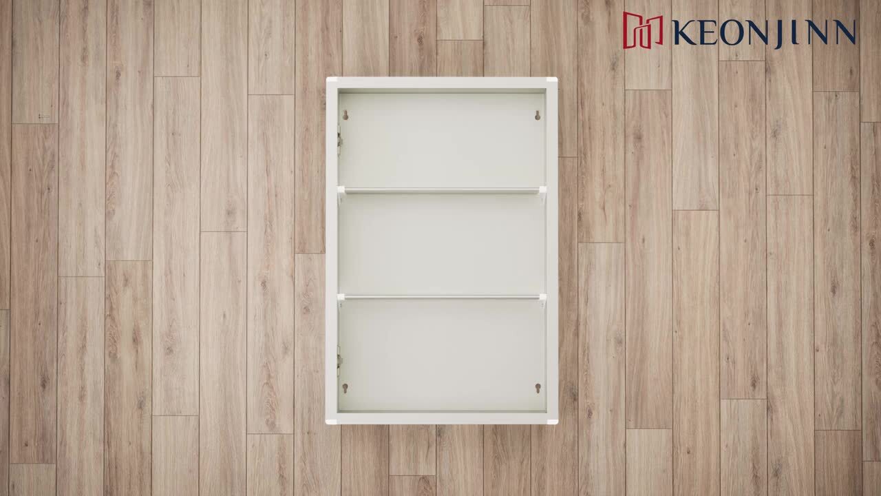 KeonJinn 14 in. W x 18 in. H Rectangular Frameless Aluminum Black Recessed or Surface Mount Medicine Cabinet with Mirror