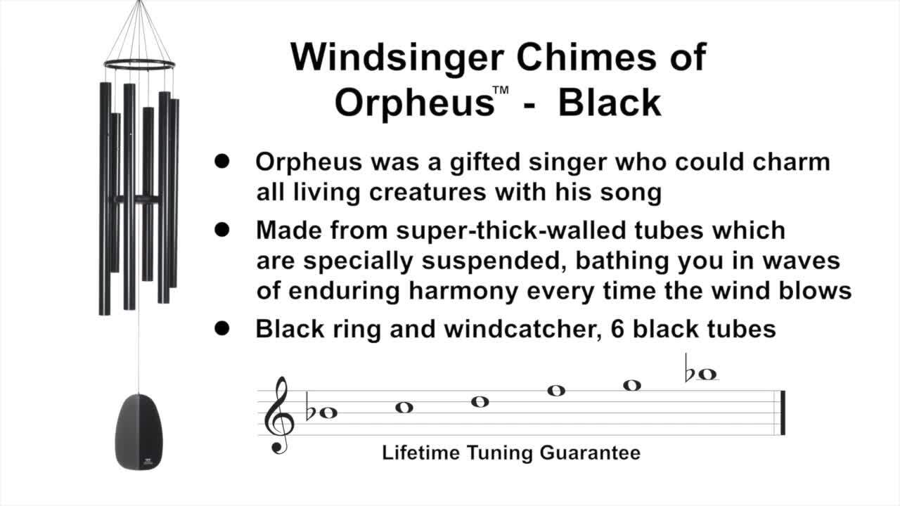 Signature Collection, Windsinger Chimes of Orpheus, Black 54 in. Wind Chime  WWOB