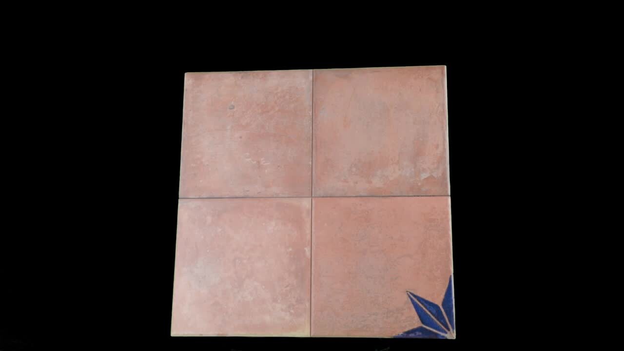 Merola Tile Kings Nonna with Blue Corner Star 18 in. x 18 in