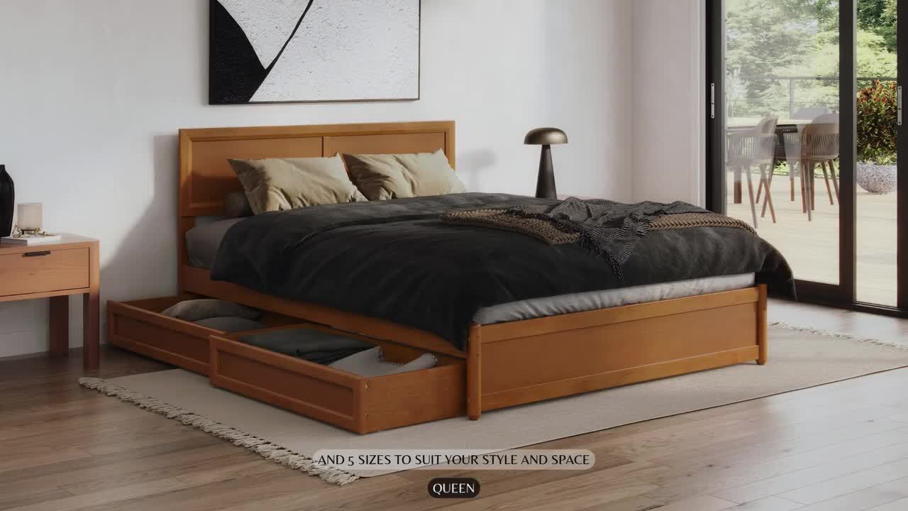 AFI Lylah White Solid Wood Frame King Platform Bed with AFI Lylah White Solid Wood Frame King Platform Bed with