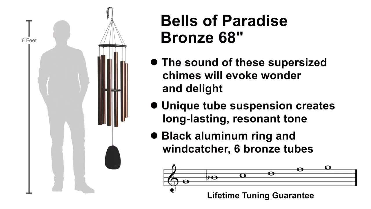 Signature Collection, Bells of Paradise, 68 in. Bronze Wind Chime