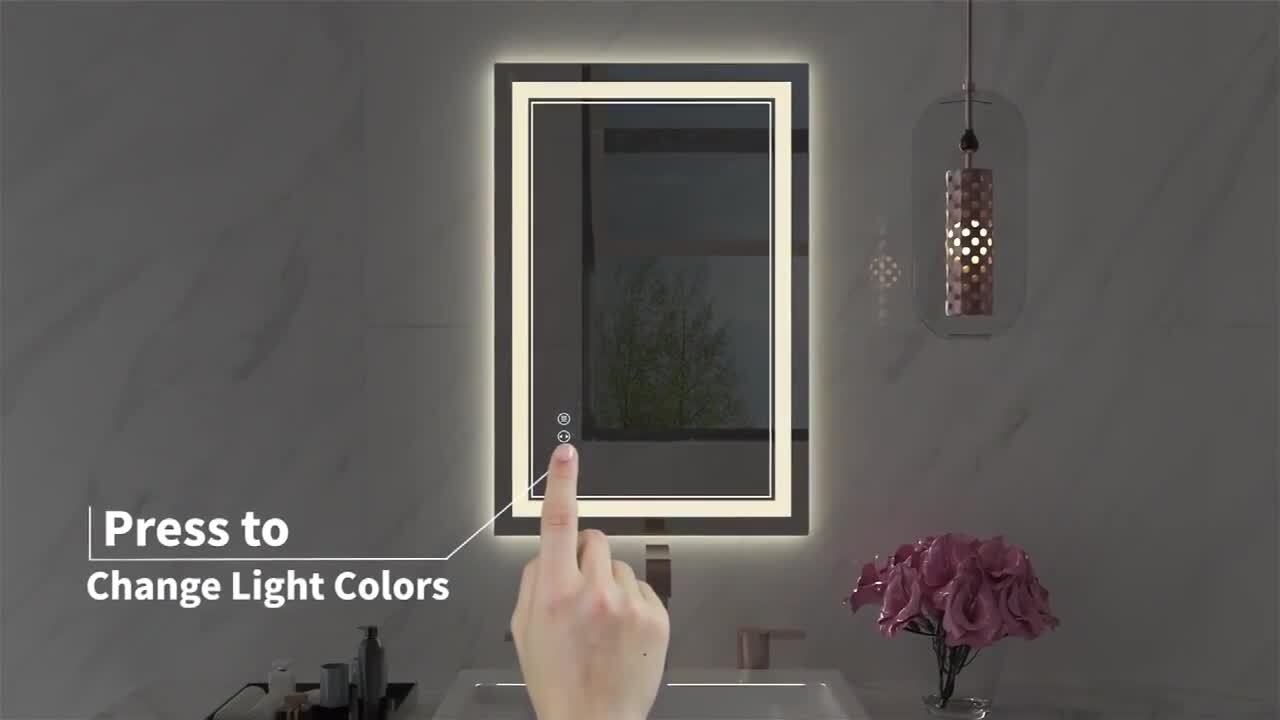 Front-Lighted LED Bathroom Vanity Mirror: 32 x 48 - Rectangular – Mirrors  & Marble