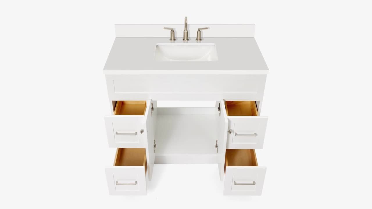 ARIEL Hamlet 43 in. W x 22 in. D x 36 in. H Bath Vanity in White