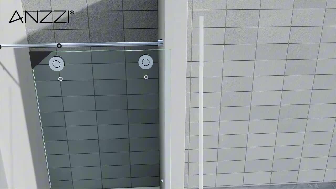 ANZZI Ozean 56 to 60 in. W x 76 in. H Frameless Sliding Shower