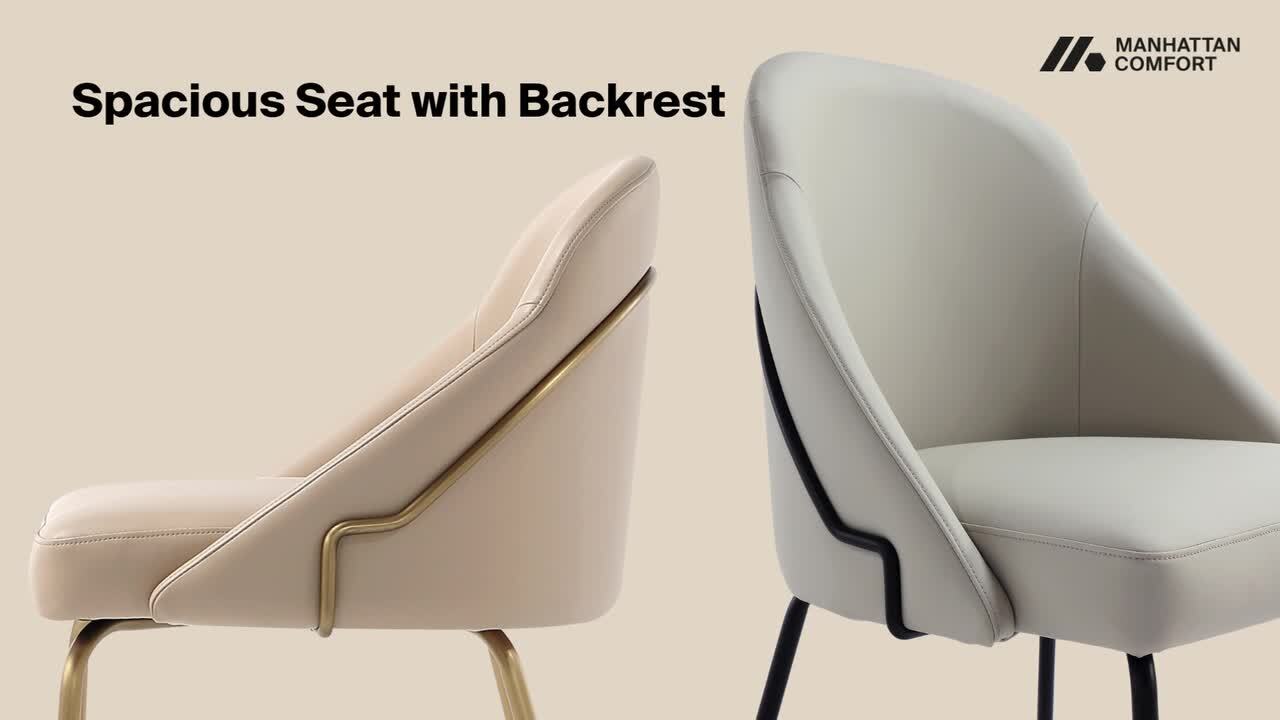 Manhattan Comfort Gracie 29.1 in. Modern Stone and Gold Metal
