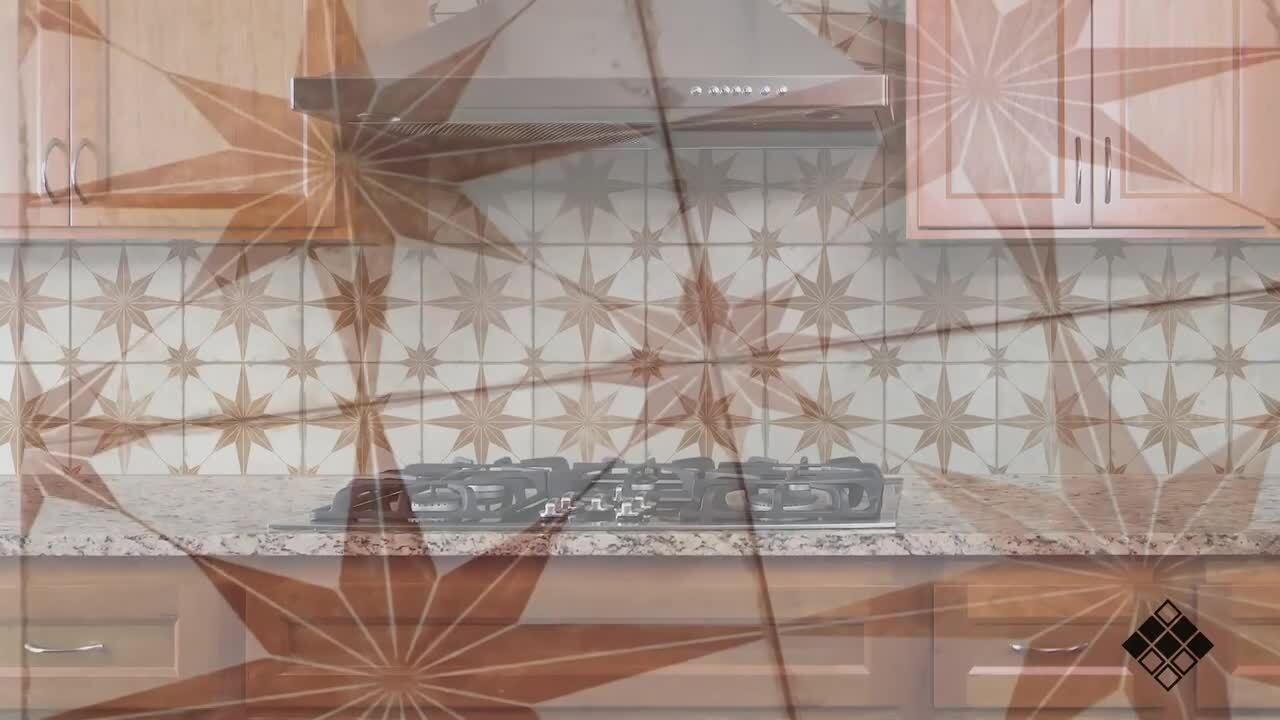 Merola Tile Kings Star Oxide 9 in. x 9 in. Ceramic Floor and Wall