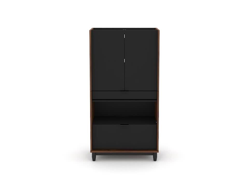 SAUDER Harvey Park 30.866 in. Grand Walnut Computer Desk Cabinet