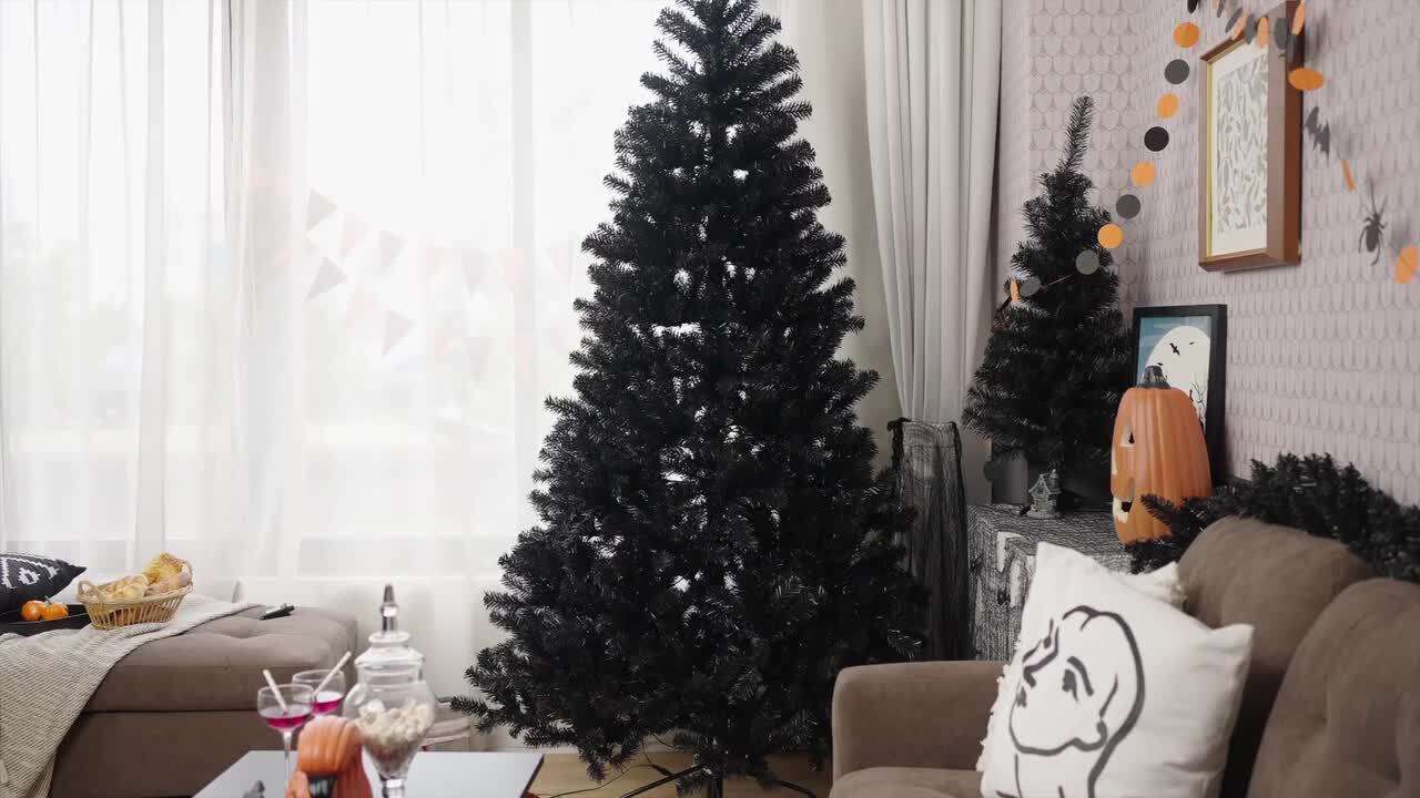 tree ブラック Costway 6 ft. Upside Down Artificial Christmas Tree