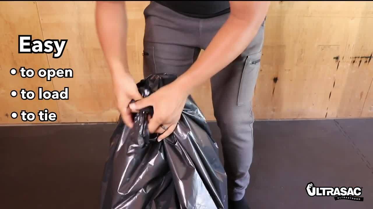 UltraSac - 42 Gal - Contractor Trash Bag w/Tie Closure - 3Mil - Black