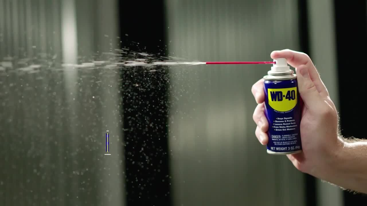 WD-40 EZ-REACH, Original WD-40 Formula, Multi-Purpose Lubricant Spray with  8 in. Flexible Straw, 14.4 oz.