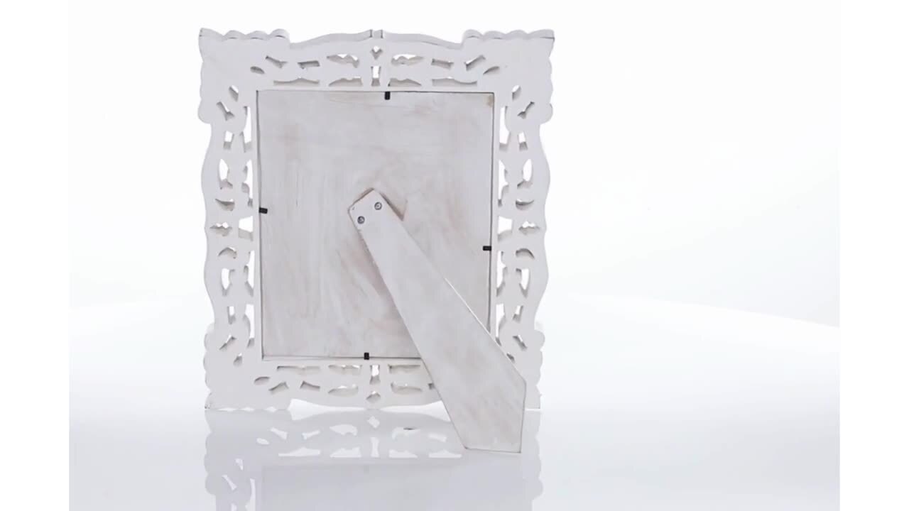 White Washed Carved Frame 4x4 - Twelve 28 Market